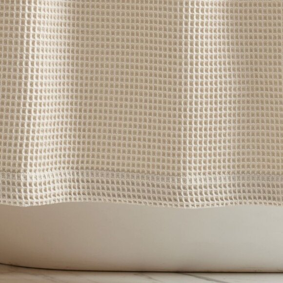 Pottery Barn Waffle Weave 100% Cotton Shower Curtain in Oatmeal (NWOT) - Picture 6 of 7